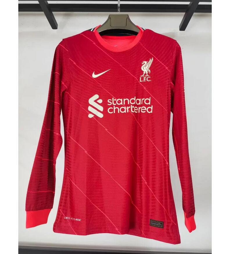 2021/22 Liverpool Long Sleeve Home Kit Soccer Jersey Player Version